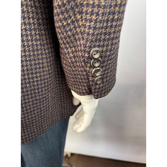 Oxford Clothes Neiman Marcus  Wool Cashmere Houndstooth Blazer Renaissance 43R - Picture 15 of 16